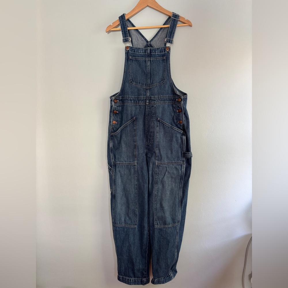 Madewell denim carpenter overalls in copley wash L